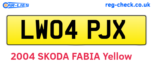 LW04PJX are the vehicle registration plates.