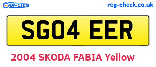 SG04EER are the vehicle registration plates.