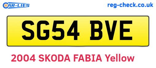 SG54BVE are the vehicle registration plates.