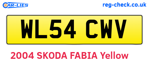 WL54CWV are the vehicle registration plates.
