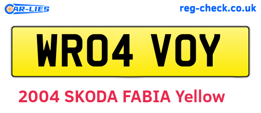 WR04VOY are the vehicle registration plates.