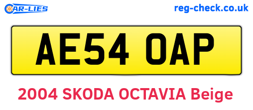 AE54OAP are the vehicle registration plates.
