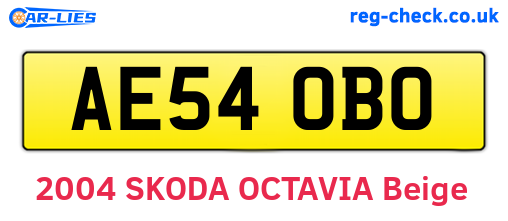AE54OBO are the vehicle registration plates.