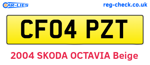 CF04PZT are the vehicle registration plates.