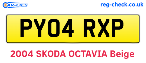 PY04RXP are the vehicle registration plates.