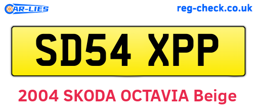 SD54XPP are the vehicle registration plates.