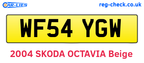 WF54YGW are the vehicle registration plates.