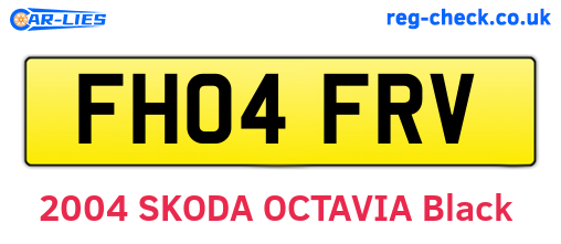 FH04FRV are the vehicle registration plates.