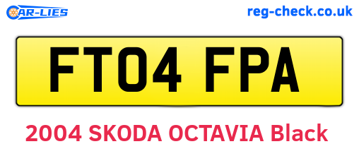 FT04FPA are the vehicle registration plates.