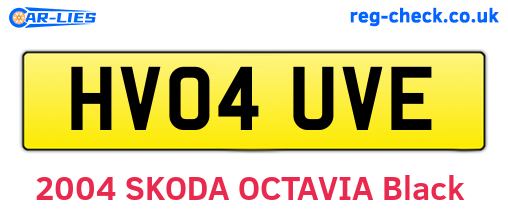 HV04UVE are the vehicle registration plates.