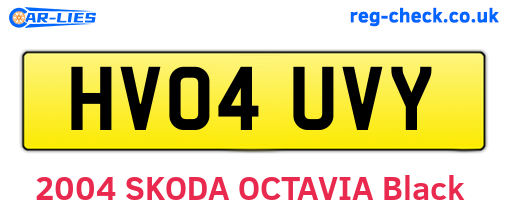 HV04UVY are the vehicle registration plates.