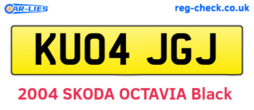 KU04JGJ are the vehicle registration plates.