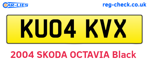 KU04KVX are the vehicle registration plates.