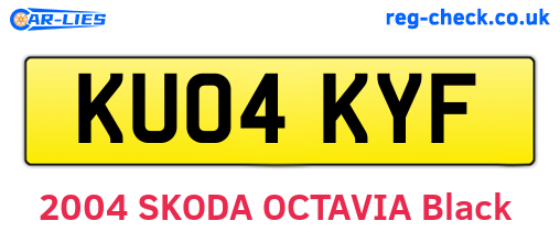 KU04KYF are the vehicle registration plates.