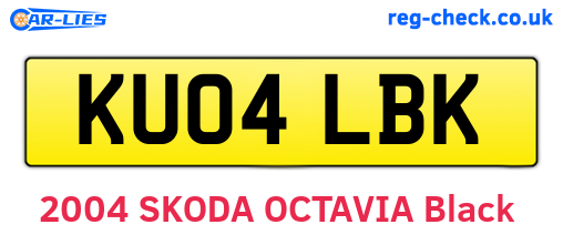 KU04LBK are the vehicle registration plates.