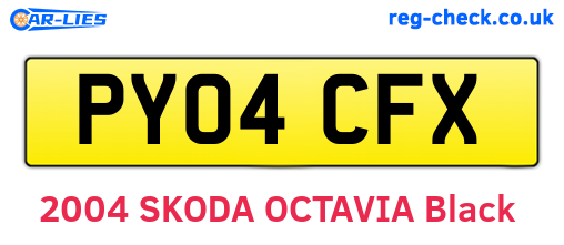 PY04CFX are the vehicle registration plates.