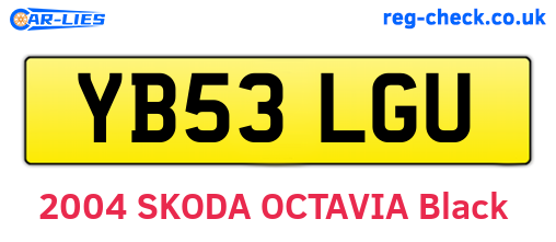 YB53LGU are the vehicle registration plates.