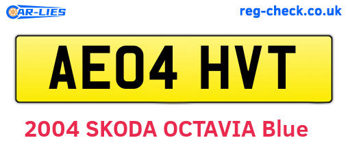 AE04HVT are the vehicle registration plates.