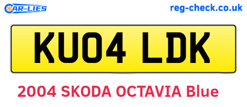 KU04LDK are the vehicle registration plates.