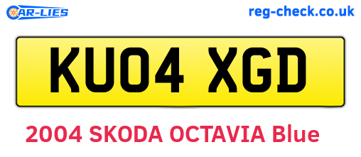 KU04XGD are the vehicle registration plates.