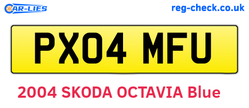 PX04MFU are the vehicle registration plates.