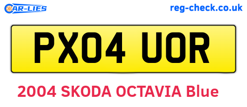 PX04UOR are the vehicle registration plates.