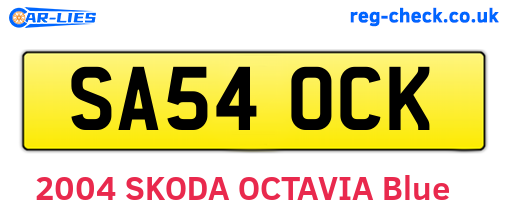 SA54OCK are the vehicle registration plates.