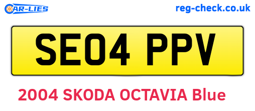 SE04PPV are the vehicle registration plates.