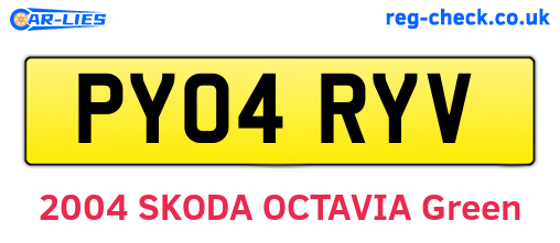 PY04RYV are the vehicle registration plates.