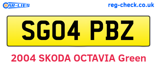 SG04PBZ are the vehicle registration plates.