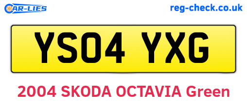 YS04YXG are the vehicle registration plates.
