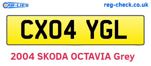 CX04YGL are the vehicle registration plates.