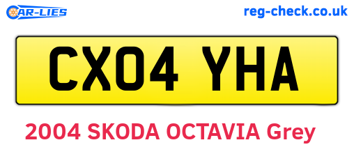 CX04YHA are the vehicle registration plates.