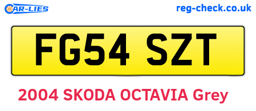 FG54SZT are the vehicle registration plates.