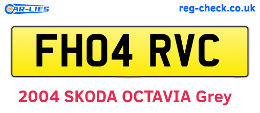 FH04RVC are the vehicle registration plates.