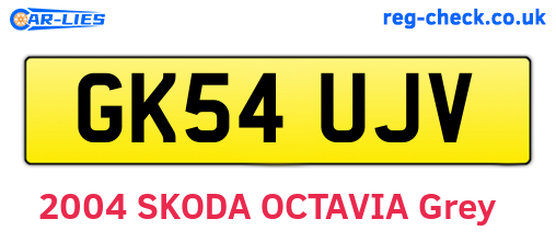 GK54UJV are the vehicle registration plates.