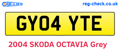 GY04YTE are the vehicle registration plates.