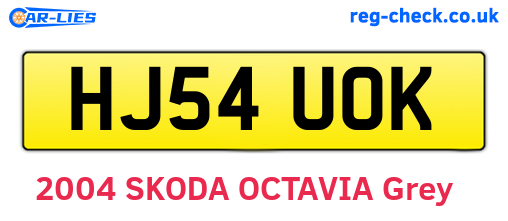 HJ54UOK are the vehicle registration plates.