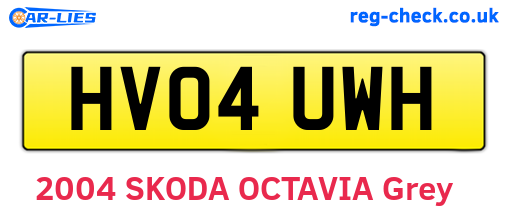 HV04UWH are the vehicle registration plates.