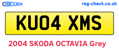 KU04XMS are the vehicle registration plates.