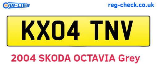KX04TNV are the vehicle registration plates.