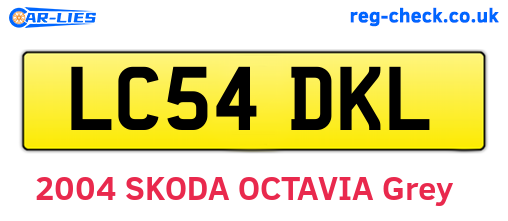 LC54DKL are the vehicle registration plates.