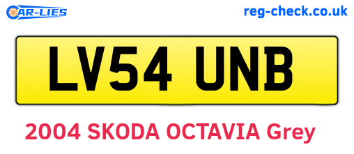 LV54UNB are the vehicle registration plates.