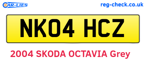 NK04HCZ are the vehicle registration plates.