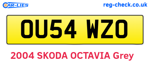OU54WZO are the vehicle registration plates.