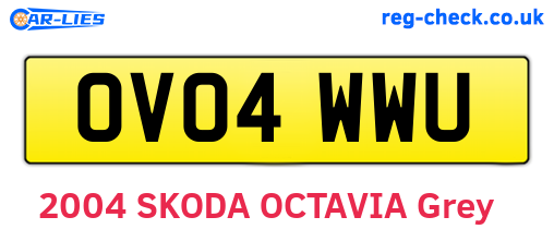 OV04WWU are the vehicle registration plates.