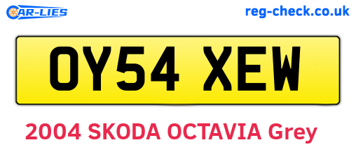 OY54XEW are the vehicle registration plates.