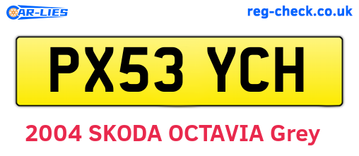 PX53YCH are the vehicle registration plates.