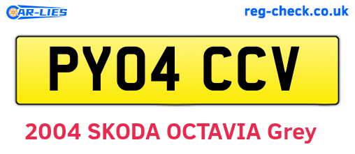 PY04CCV are the vehicle registration plates.