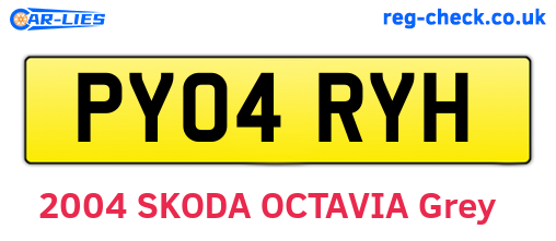PY04RYH are the vehicle registration plates.